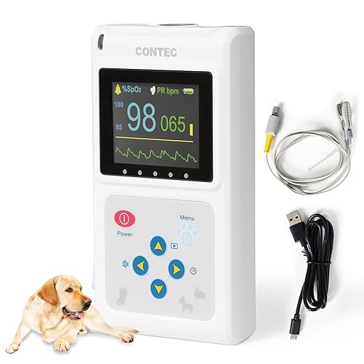 CONTEC CMS60D-VET Veterinary Pulse Oximeter Vet SPO2 Pulse Rate Monitor Ear/Tongue SPO2 Sensor