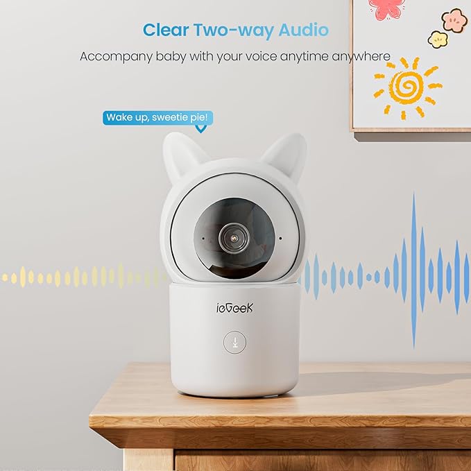 ieGeek 1080P Baby Monitor with 2 Cameras | 4.3" Split-View for Twins Nursery | Night Vision, Sound & Motion Alerts, 2-Way Talk, Pan-Tilt-Zoom | Secure Local Monitoring with Free App, No Monthly Fee