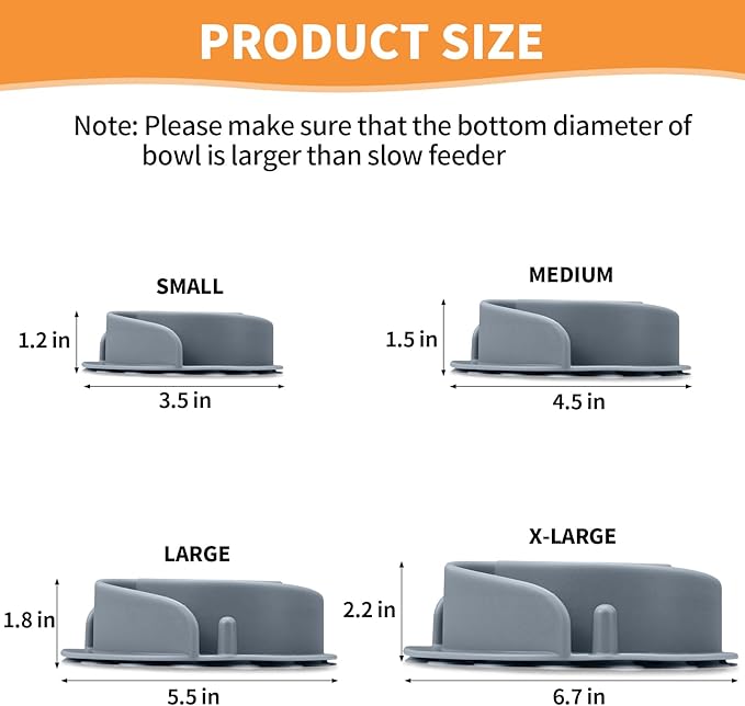 Slow Feeder Dog Bowls Insert, Animire Soft Silicone Slow Eating Food Bowl for Small, Medium and Large Dogs