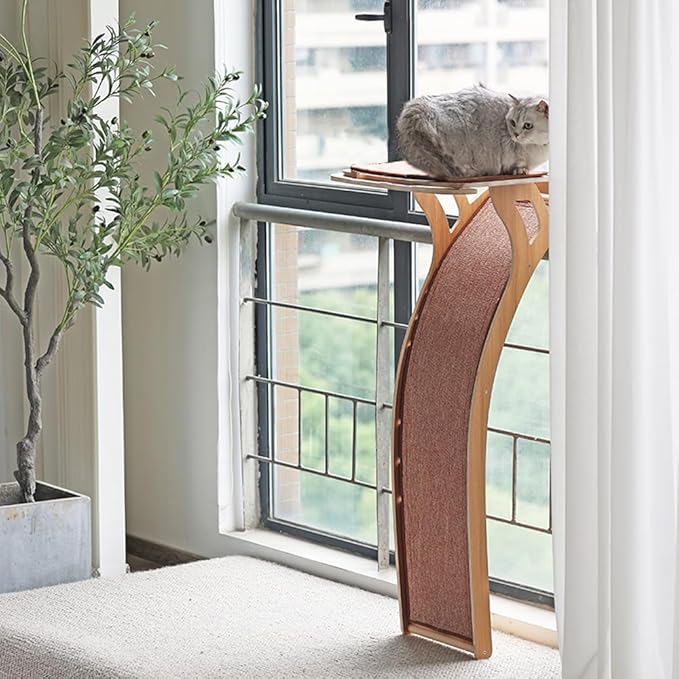 47in Cat Tree,cat Scratching Post,cat Window Perch,for Large Cats and Kittens, Specially Suction Cup, Capable of withstanding 80 pounds