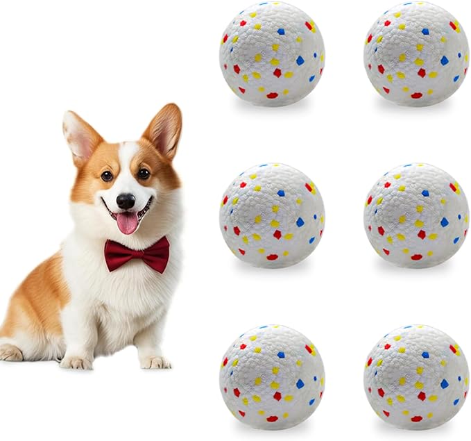Dog Toy Balls 2.2 Inch, Indestructible Dogs Balls 6 Pack for Aggressive Chewers, Durable Interactive Toys for Small & Medium Puppy, Perfect for 2.2 Inch Automatic Dog Ball Launcher (ETPU Material)