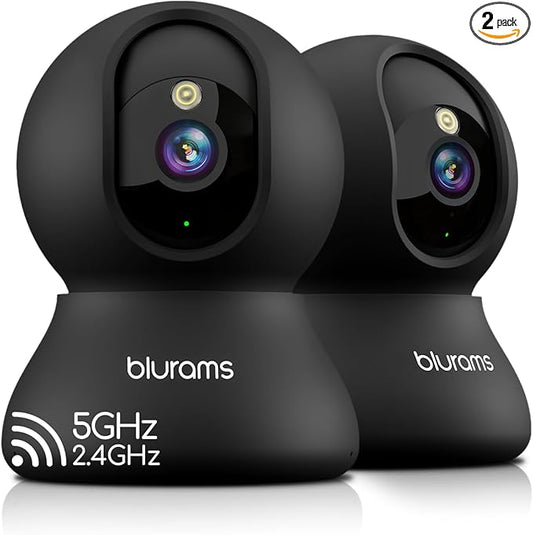 blurams 5G Indoor Cameras for Home Security, 2K Pet Camera with Phone App, 360° PTZ Home Cam w/Dual-Band WiFi6, 2-Way Talk, Free Human/Sound Detection, Motion Tracking, Night Vision, Works with Alexa