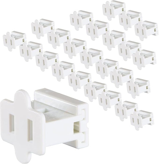 Vampire Plug - SPT-2 Slide on Plug for Electrical Cable - 6 AMP, 25 Pack (White Female)