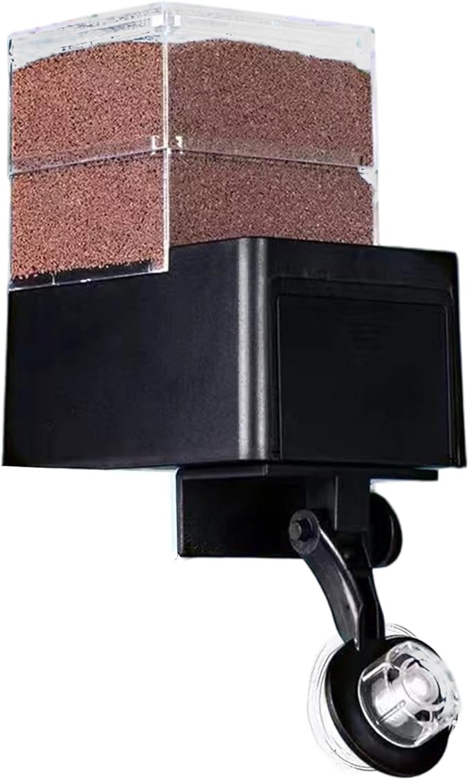 Automatic Fish Feeder, with Timer, 5-Speed Adjustable, Automatic Aquarium Feeder, Fish Tank Pet Supplies, Airtight Food Storage Compartment, for Turtle Betta Shrimp Pond