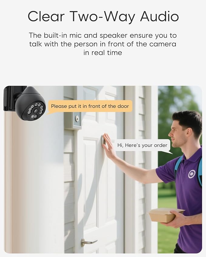 VSTARCAM 4MP Security Camera Outdoor, 2.5K HD WiFi Surveillance Cameras with 360 View, PTZ, Motion& Siren, 2-Way Audio, Full Color Night Vision, Waterproof, SD/Cloud (VS-CS69Q)