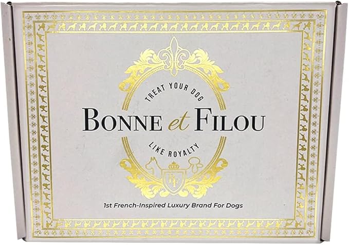 Bonne et Filou Get Well Soon Dog Treats, Gourmet Gift Box, 21 Luxury Macarons, Truffles & Bone Cookies, Healthy & Delicious Snacks for Medium to Large Dogs