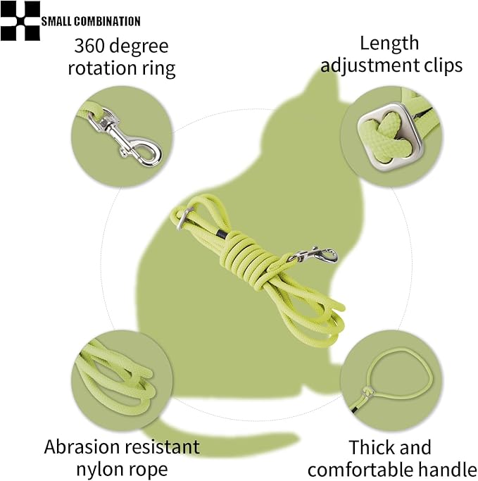 Adjustable Dog Harness with Leash, Reflective Mesh, No-Pull Design，Matching Lead Rope (Lemon Yellow, XXXS)