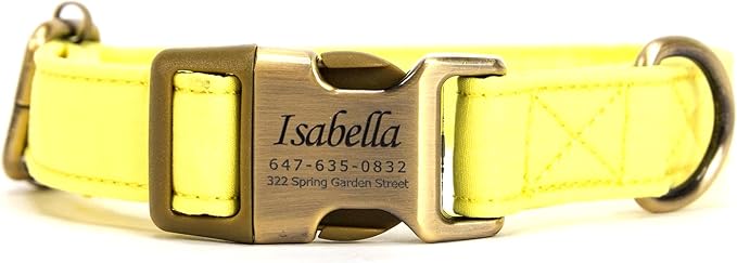 Personalized Dog Collar with Name and Phone Number Engraved,Adjustable Custom Puppy Collar,Organic Cotton Pet Collar for Small Medium Large Boy Girl Dogs