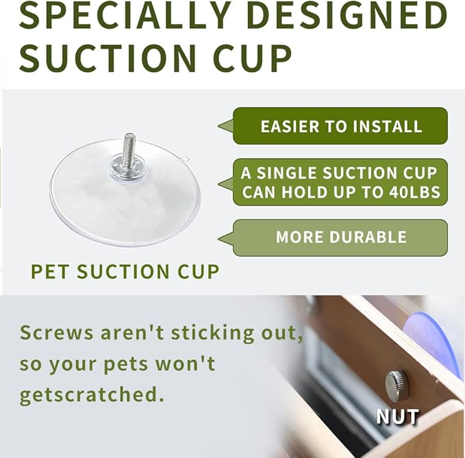 47in Cat Tree,cat Scratching Post,cat Window Perch,for Large Cats and Kittens, Specially Suction Cup, Capable of withstanding 80 pounds