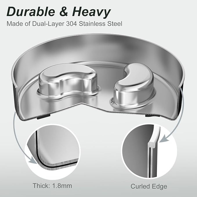 Slow Feeder Dog Bowl-1.5Cups for Small Breeds, Dual Wall Stainless Steel Maze Bowl, Non-Slip Base, Food-Grade Metal Dog Dish to Slow Eating