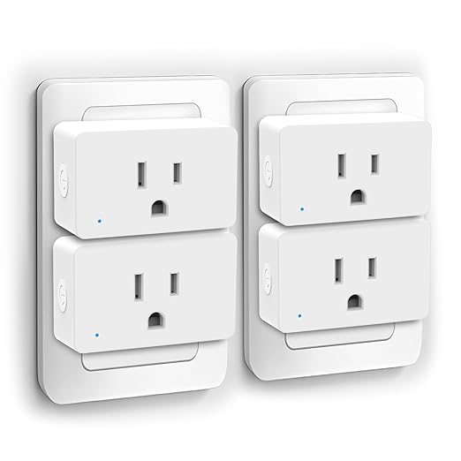 DAYBETTER Smart Plug 15A/1800W, Smart Plugs That Compatible with Alexa and Google Home, 2.4GHz WiFi Bluetooth Alexa Smart Plugs, Smart Outlet with APP Control, Timer & Schedule, 4Pack