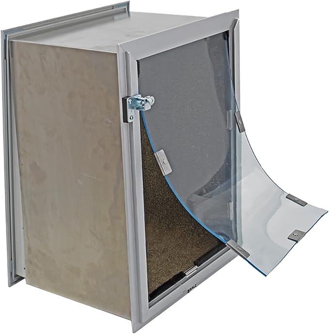 Wall Model | Cat & Dog Doors | Adjustable Tunnel Fits Up to 10" Wide Walls | Energy Efficient Double Vinyl Flaps | Locking Security Cover | Skilled Install Required | Steel Corners | Hale Pet Door