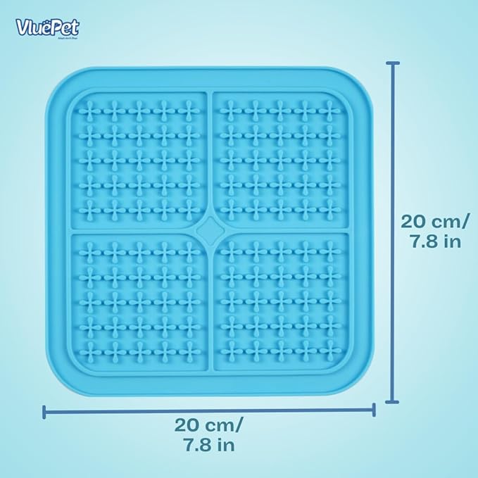 VALUEPET | Dog Lick Mat - Silicone Lick Mat for Anxiety Relief- Slow Feeder Licking Pad for Butter, Yogurt, & Peanut - Suitable for Dog Training, Boredom Reducer, Bathing & Grooming- Square | 6.6 Inch