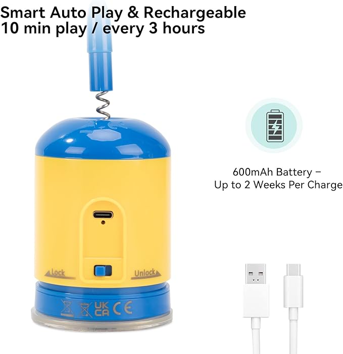 Migipaws Interactive Automatic Cat Teaser Wand Toy with Strong Suction Cup, 70cm Flexible Wire & DIY Bending Design, Rechargeable Cat Exercise Toy with Auto Timer for Indoor Cats(Blue)