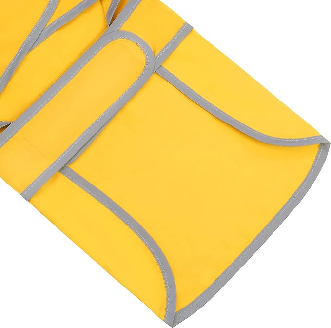 Dog Raincoats for Medium Dogs Waterproof Hooded Rain Jacket with Reflective Strips Leash Hole & Poncho Adjustable Fit (Yellow,M)