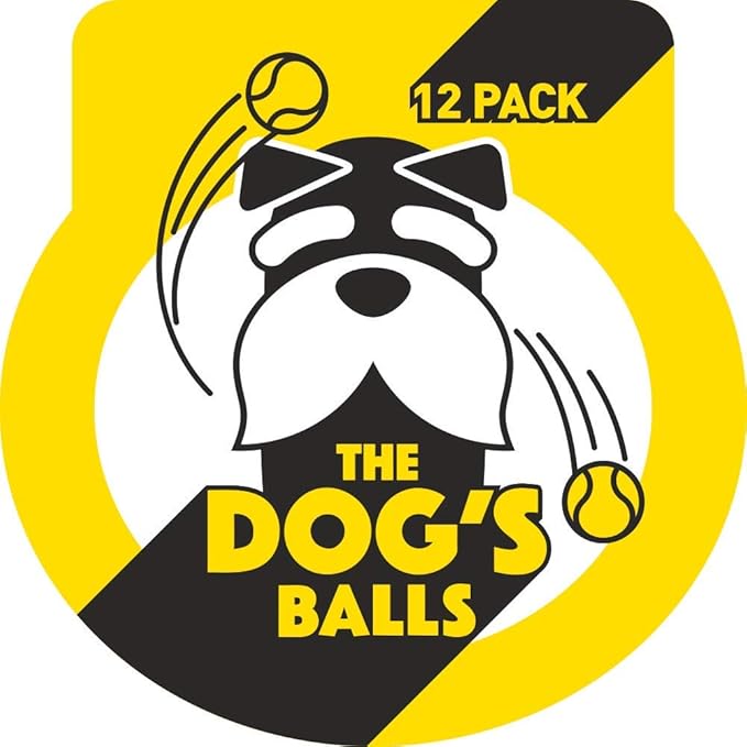 The Dog's Balls, Dog Tennis Ball, Yellow 12-Pack,Strong Toy for Agility Training, Puppy Training, Play, Exercise & Fetch, 2.5 Inch Diameter