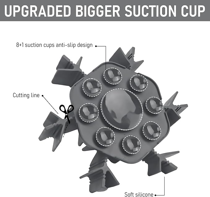 Slow Feeder Insert Dog Bowls, Extra Slow Cuttable 4.7-7in with Upgraded Lip for Dog Bowl Non-Slip Silicone Large Medium Size Dogs Anti-Chocking Feeding Pad 9XL Suction Cups for Metal Glass Bowls Grey