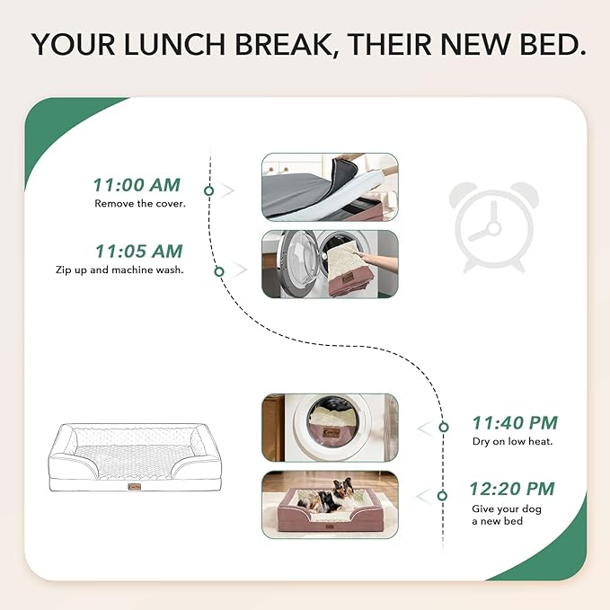 Orthopedic XL Dog Beds, Waterproof Memory Foam Big Pet Bed for Extra Large Sized Dogs 45x35Inch, Non-Slip Bottom and Egg-Crate Foam Dog Couch Bed with Washable Removable Cover, Pink