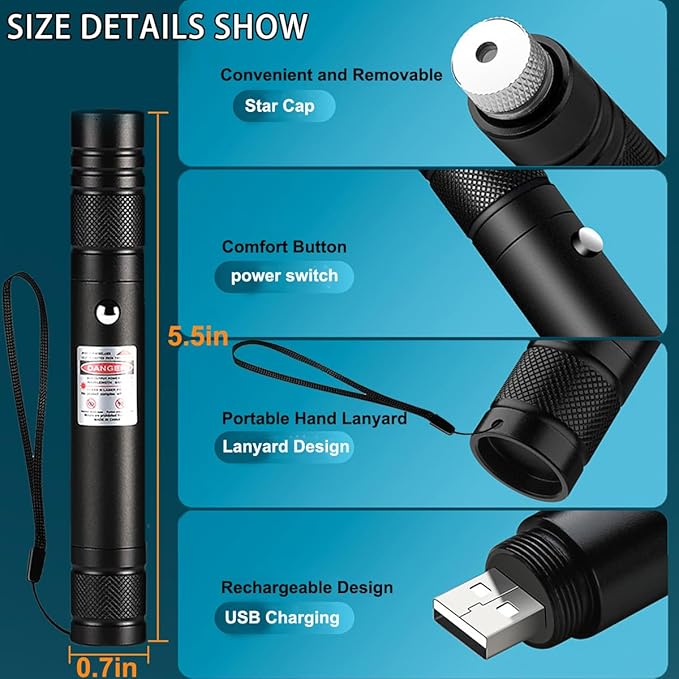 IVVTRYI Red Laser Pointer, Lighted pet Interactive Toys, Keep Cats Busy, Suitable for Kittens and Puppies Chasing and Playing