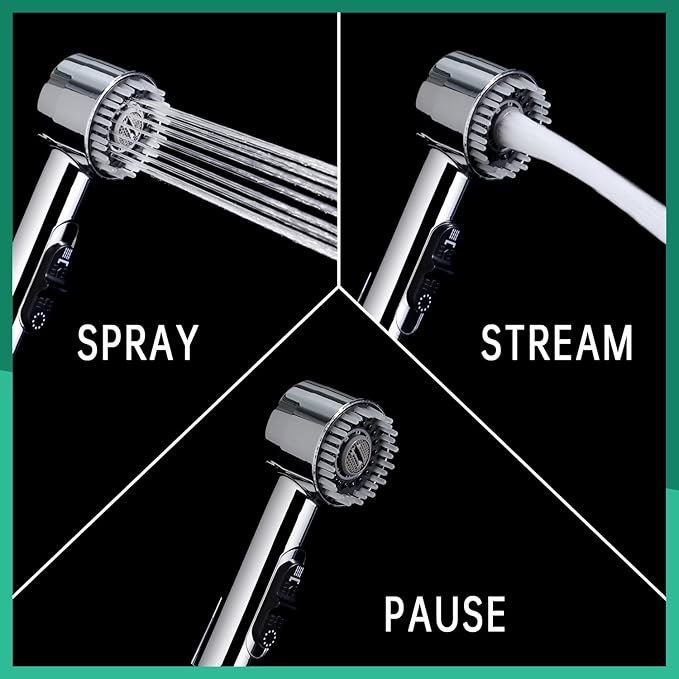 3 Mode Dog Shower Attachment, High Pressure Handheld Sprayer with ON/OFF Switch, 3/4 GHT Female Connector, 100 Inches Stainless Steel Hose, for Outdoor Pet Bathing and Washing