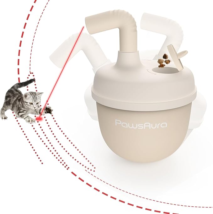 Cat Laser Toy,Cat Laser Toy Automatic Rechargeability,360° Rotation Out of Real Randomized Trajectory Motion,3 Modes Interactive Toy for Cats for Bored Indoor Adult Cat Kittens (Brown)