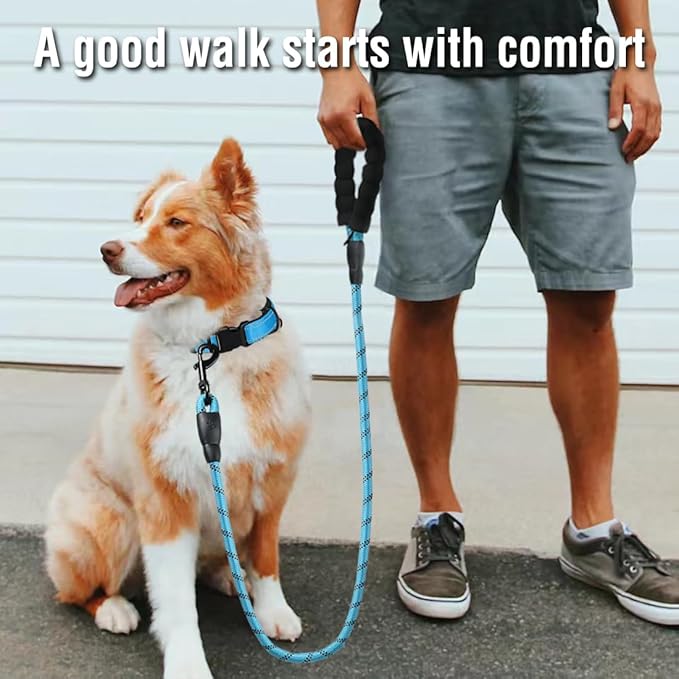 COOYOO Dog Leash 5/6 FT with Comfortable Padded Handle and Highly Reflective Threads for Small Medium and Large Dogs
