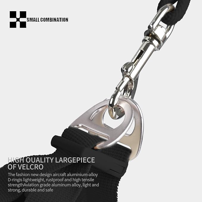 Adjustable Dog Harness with Leash, Reflective Mesh, No-Pull Design，Matching Lead Rope (Black, XXS)