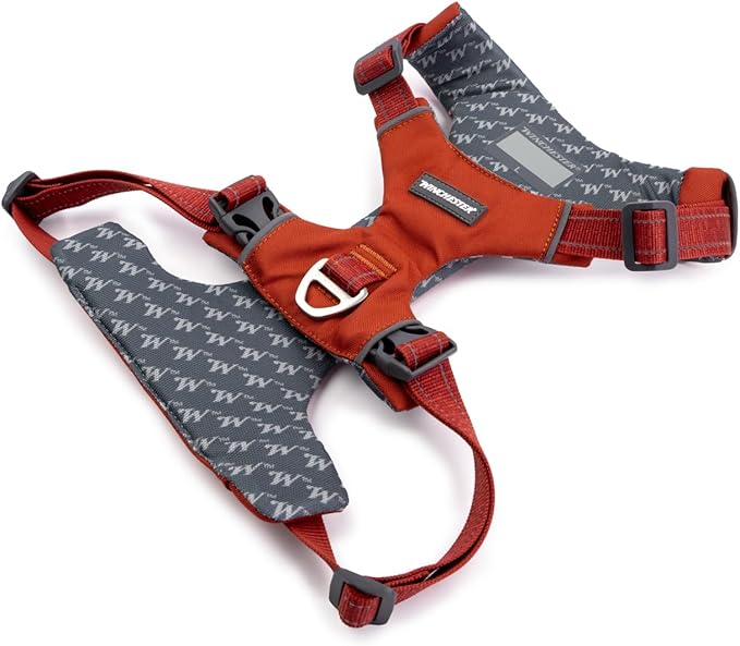 Winchester Pet No-Pull Adjustable Soft Padded Dog Vest Harness with Reflective Stitching, Ketchup, Medium
