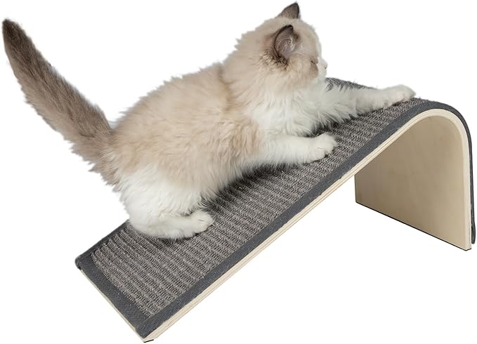 Best Pet Supplies Catify Cat Scratcher, Fun Interactive Scratchers, Posts, Poles, Claw Safe, Furniture Saver Indoor Play Support Natural Cat Behaviors Heavy Duty - Ramp (Gray)