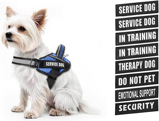 Dog Vest Harness and Patches Set, Animire in Training Service Dog Harness with 10 Dog Patches, Reflective Dog Vest with Handle for Small, Medium, Large, and Extra-Large Dogs