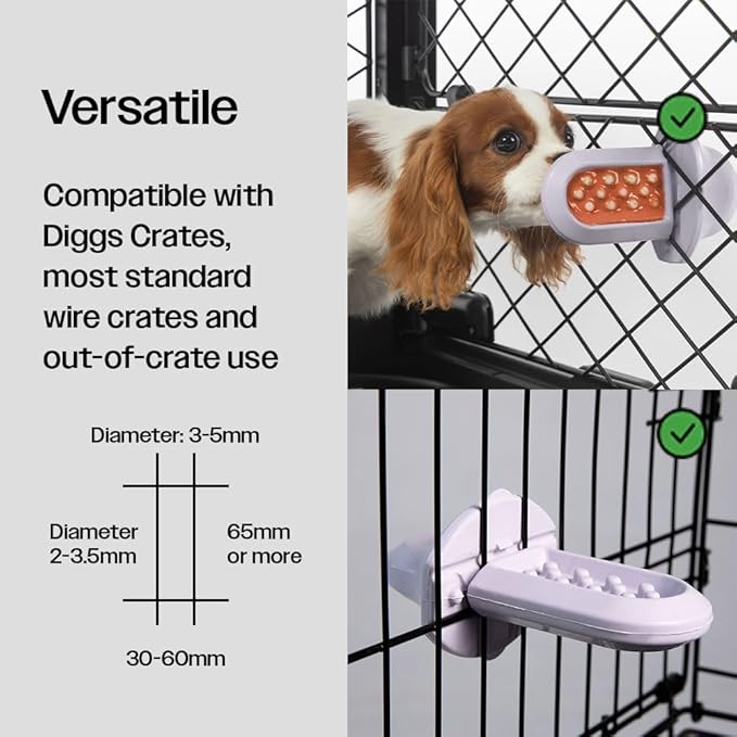 Diggs Groov Crate Training Aid for Puppies and Nervous Dogs – Calming Lick Mat for Crate Training & Separation – Puppy Enrichment Toy with Freezer Shell – BPA-Free – (Ice)