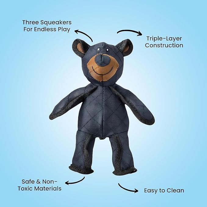 Unbreaka Bear Dog Toy 2025 Upgrade Indestructible Dog Toy 2.0 Unbreakable Bear Dog Toy for Aggressive Chewers Dog Companion Dog Toy Squeaky Stuffed Plush Dog Toys for Heavy Chewers (Dark Blue)
