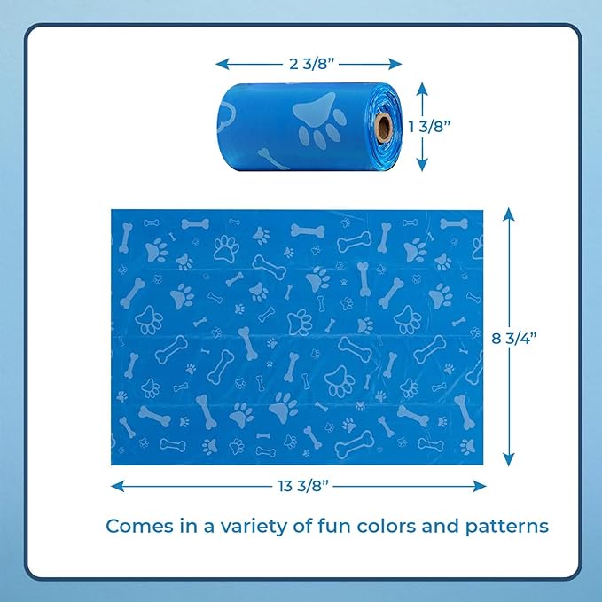 Best Pet Supplies Dog Poop Bags (240 Bags) for Waste Refuse Cleanup, Doggy Roll Replacements for Outdoor Puppy Walking and Travel, Leak Proof and Tear Resistant, Thick Plastic - Assorted Colors