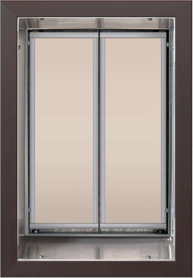 Plexidor Bronze Wall Mount Pet Doors for Cats and Dogs - Energy Efficient - Security Friendly (Large Plus)