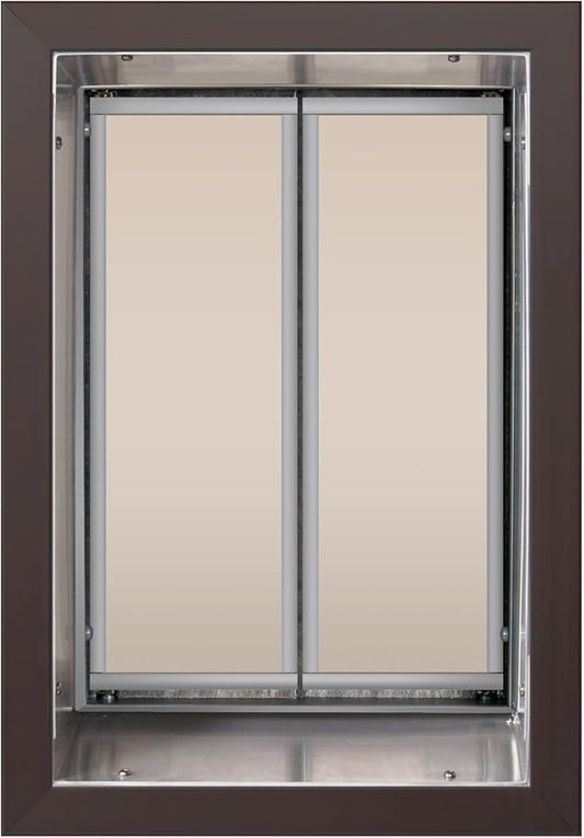 Plexidor Bronze Wall Mount Pet Doors for Cats and Dogs - Energy Efficient - Security Friendly (Large Plus)