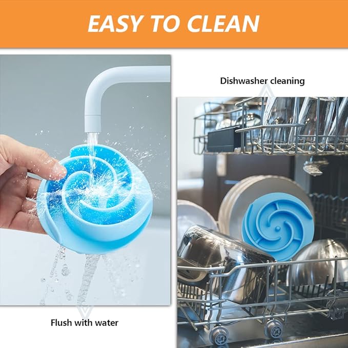 Slow Feeder Dog Bowls Insert, Animire Soft Silicone Slow Eating Dog Food Bowl for Small, Medium and Large Dogs, Compatible with Regular and Elevated Bowls