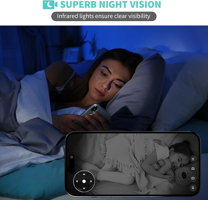 Indoor Camera, 3K HD Indoor Security Camera, 360° Pan/Tilt Pet Camera, 2-Way Audio, Siren, Night Vision, Baby/Pet Monitor with Phone App 2.4G and 5G WiFi, Compatible Alexa and Google Assistant