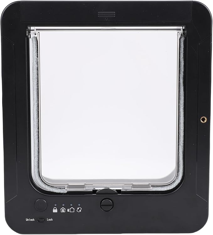 Pssopp Automatic Sensing Pet Door Smart Cat Door, Automatic Electric Sensing Easy Installation Cat Flap for Kitty Kittens Doggie
