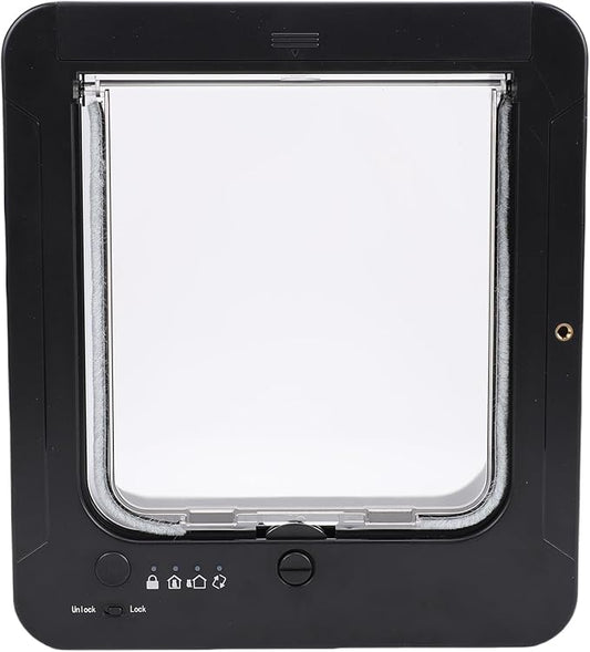 Pssopp Automatic Sensing Pet Door Smart Cat Door, Automatic Electric Sensing Easy Installation Cat Flap for Kitty Kittens Doggie