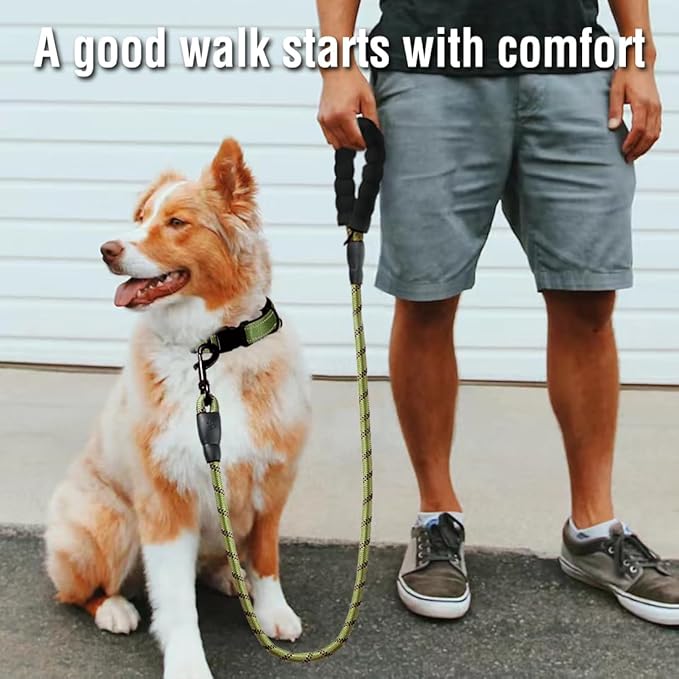 COOYOO Dog Leash 5/6 FT with Comfortable Padded Handle and Highly Reflective Threads for Small Medium and Large Dogs