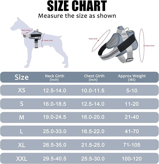 Bolux Dog Harness, No-Pull Reflective Dog Vest, Breathable Adjustable Pet Harness with Handle for Outdoor Walking - No More Pulling, Tugging or Choking (Purple, XS)