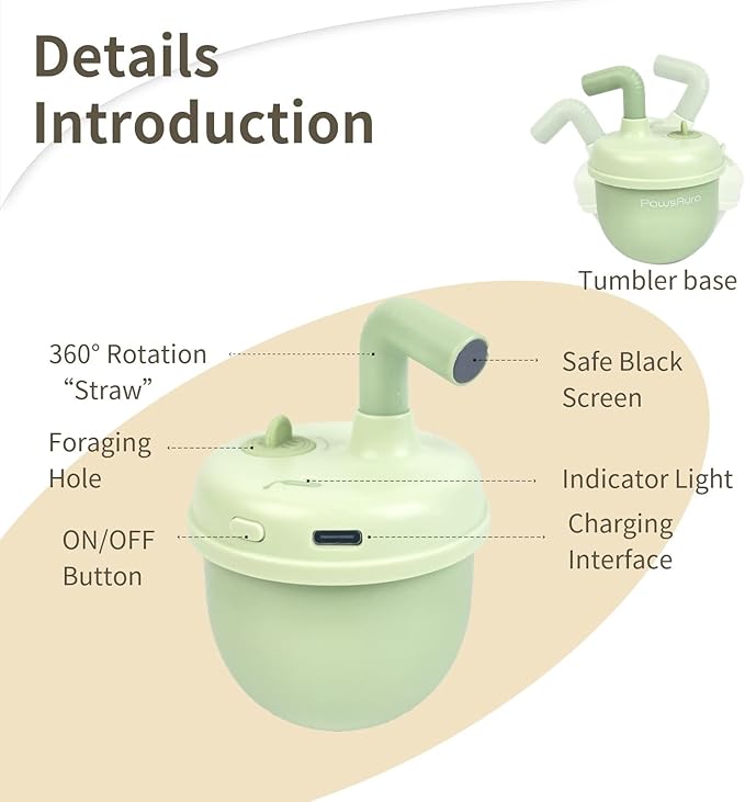 MayMaw Automatic Cat Laser Toy - 360° Self-Balancing Laser with 3 Adjustable Speeds & USB Rechargeable Interactive Toy for Bored Indoor Cats (Green)