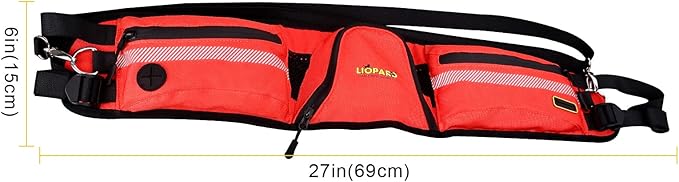 LIOPARD Dog Large Treat Bags Training Pouch Hands Free Waist Belt Puppy Small Waterproof Fanny Pack Pet Accessories Waste Bags with Dispenser for Travel Running Walking Hiking Agility (Orange)