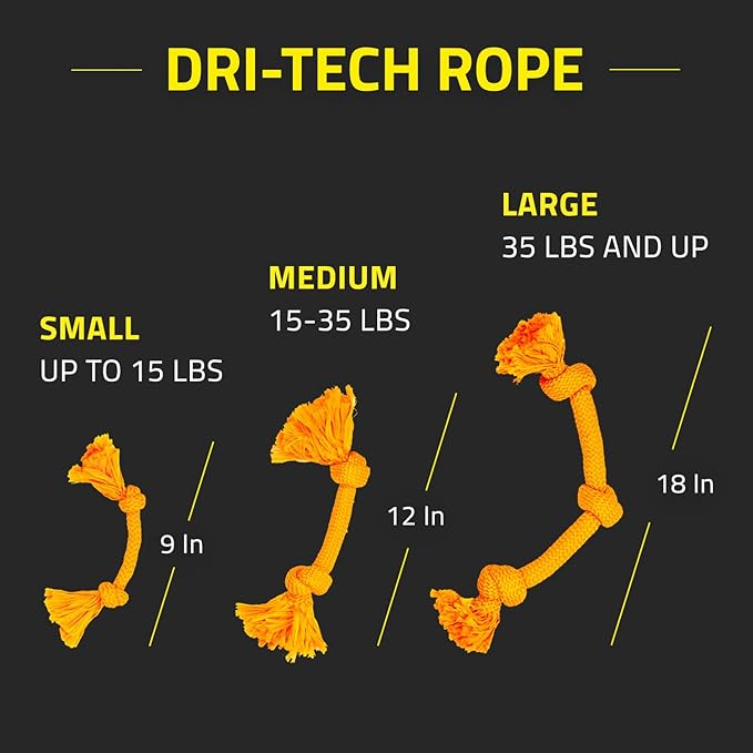 Playology Dog Toys | Dri-Tech Rope Toy Tug of War Rope for Aggressive Chewers | Medium Cheddar Cheese Scented Toy - Easy to Clean and Made from Non Toxic Materials