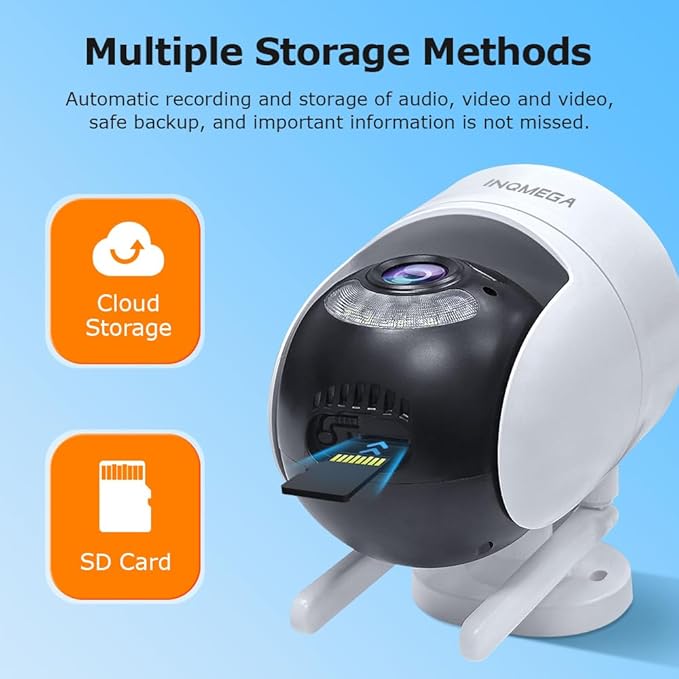 INQMEGA 6MP TUYA Smart Camera,2.4G WiFi Security Home Surveillance Camera,2-Way Audio, Color Night Vision, Waterproof, Motion Detection, Spotlight & Siren,6.5ft Power Cord