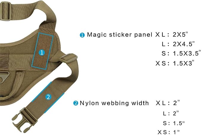 Excellent Elite SPANKERTactical Dog Vest Military Patrol Service Dog Harness Adjustable Nylon Dog Harness with Handle(Brown-S)