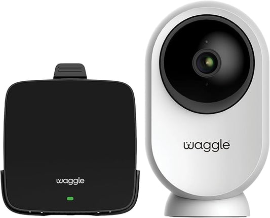 Waggle Dog Temperature Monitor & Pet Camera Bundle for RVs - Portable WiFi Cam (128GB) with Motion Alert & Remote Access | Watch Pets While Travelling