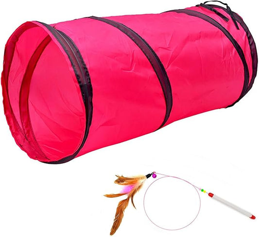 Cat Tunnel for Indoor Cats, Pet Cat Kitten Rabbit Play Toys Tube Tunnel Interactive Crinkle Pop Up 20"