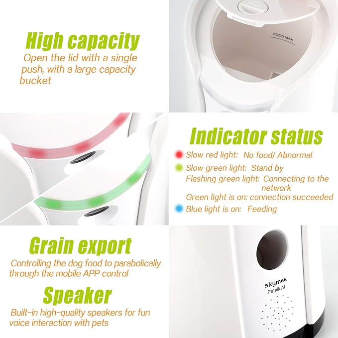 SM-02 Dog Camera Treat Dispenser, Remote Pet Camera with Two-Way Audio and Night Vision Remote via APP, Compatible with Alexa