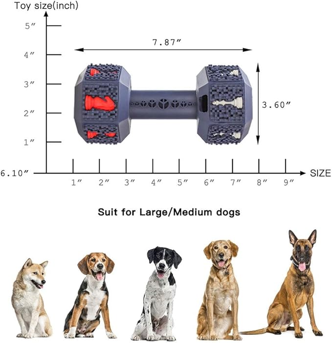 Dog Training Toys for Aggressive Chewers ，Pet Dumbbell Dog Chew Toy for Medium Small Breeds，Food Grade Non-Toxic Dental Pet Toy(Dumbbell Toys, 6“ in Medium)